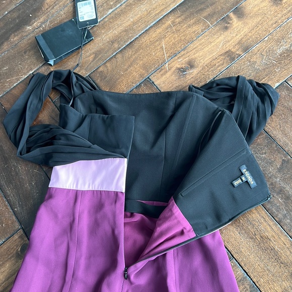 Escada 100% silk made in Slovenia 🇸🇮 size 4(34) purple/black/pink maxi dress - Picture 8 of 16